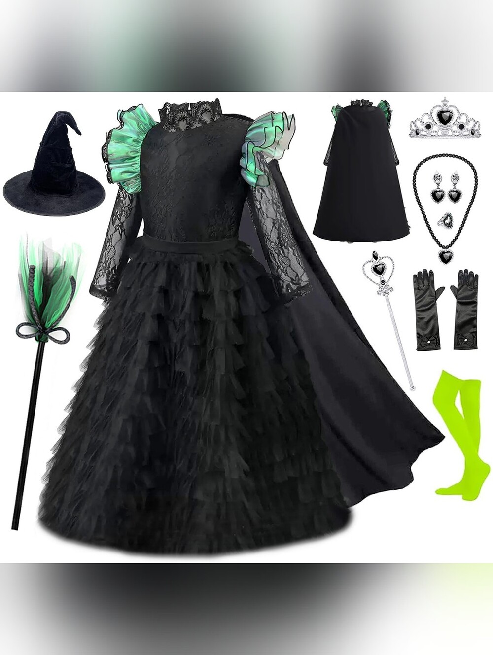 Girls Deluxe Elphaba Inspired By Wicked, New